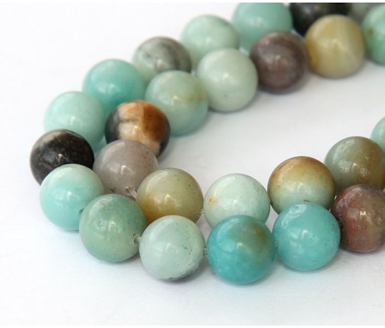 Amazonite Beads Natural Multicolor 8mm Round Golden Age Beads Amazonite Beads Natural Multicolor 8mm Round Golden Age Beads